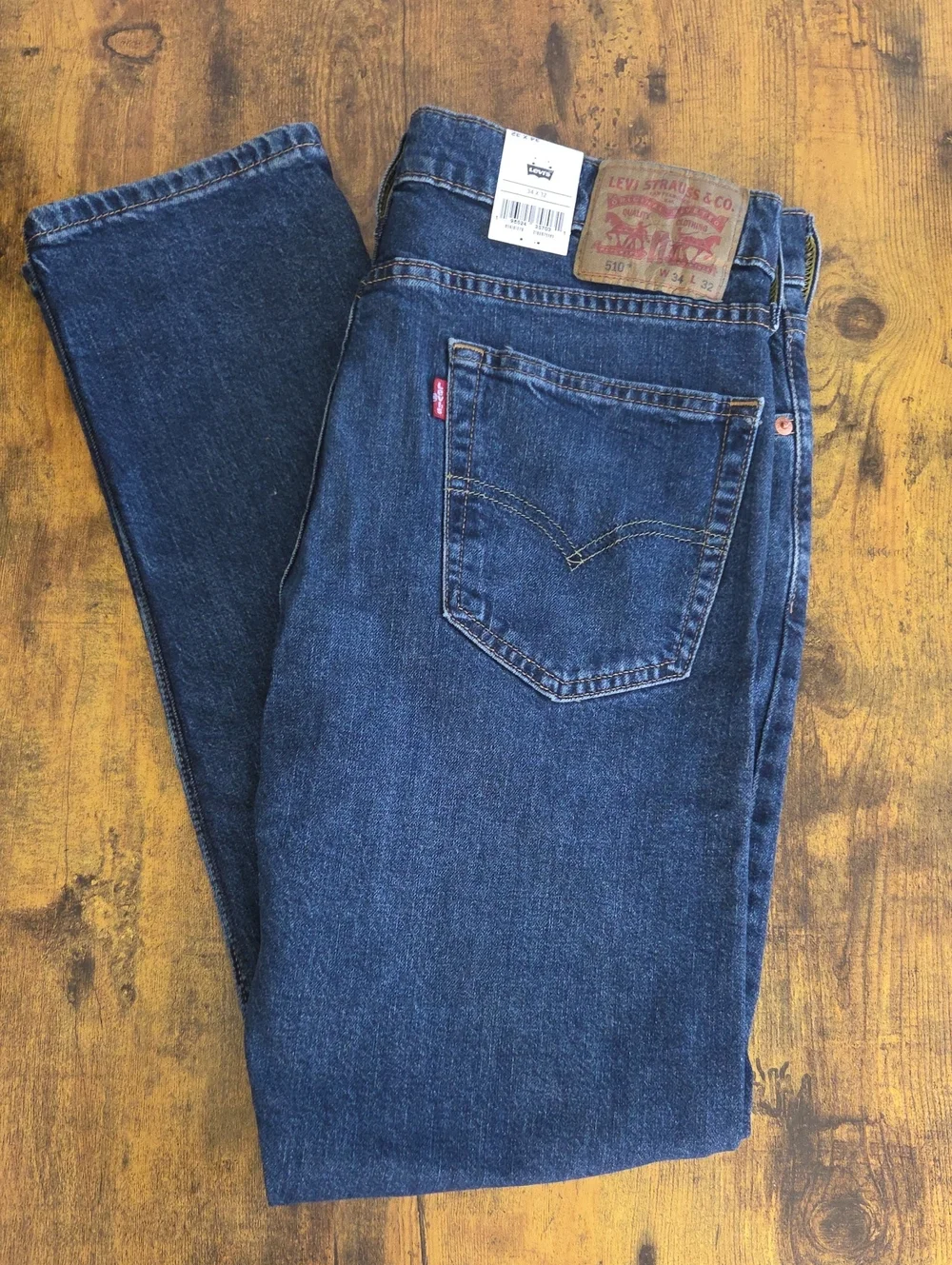 Levi's‎ Men's Eco Performance Classic Dark Blue 510 Skinny Straight Jeans 34x32